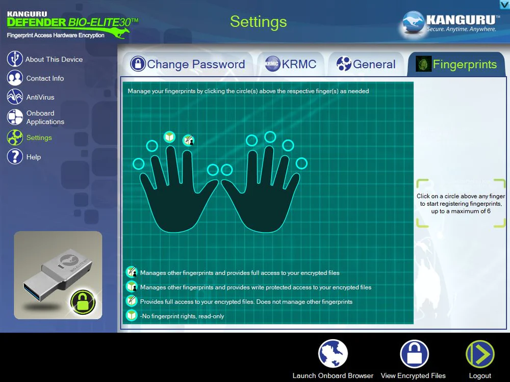Fingerprint USB Stick mit Schreibschutz vom USB-Spezialisten, besser als Pin Pad Fingerprint USB Stick mit Schreibschutz vom USB-Spezialisten