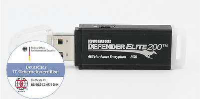Kanguru Defender Elite 200, BSI zertifiziert, sicherer USB-Stick