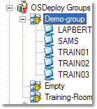 Auswahl einer Konfigurationsgruppe für OS-Deploy in der Softwareverteilung