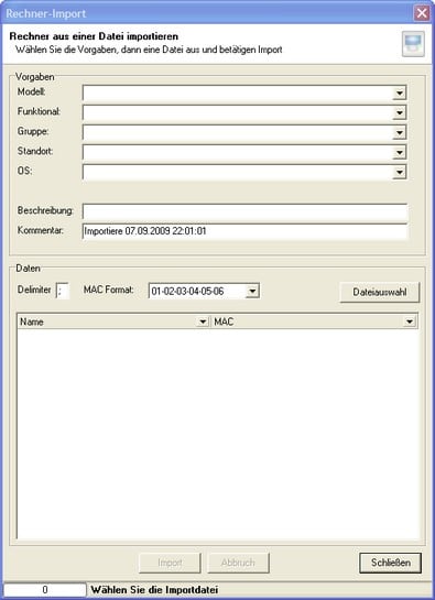 Import von MAC Adressen in OS-deploy